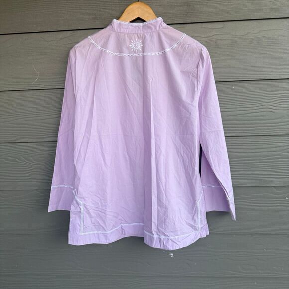 Nicoblu JACARANDA TUNIC IN SUNSET LAVENDER AND WHITE EMBROIDERY - Picture 5 of 5